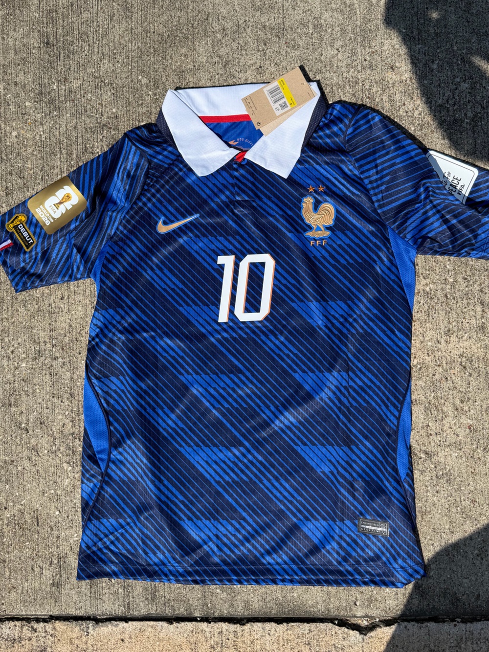 Nike Men’s Blue France #10 Soccer Jersey with Gold Crest